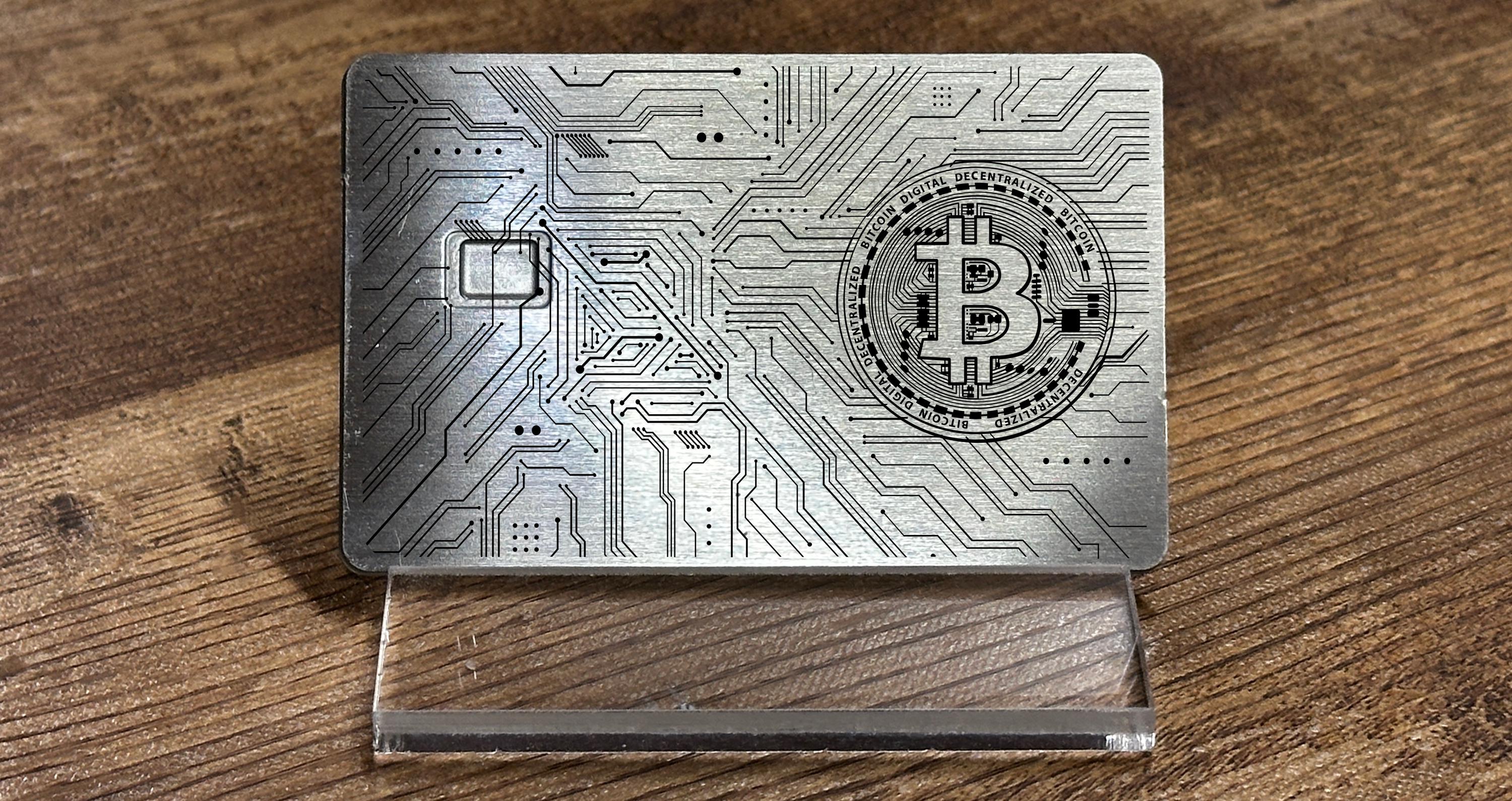 Custom Metal Bitcoin Credit Card, Laser Etched Debit Card, Heavy Weight and  Sophisticated Personalized Chip, Stainless Steel Platinum Gift - Etsy