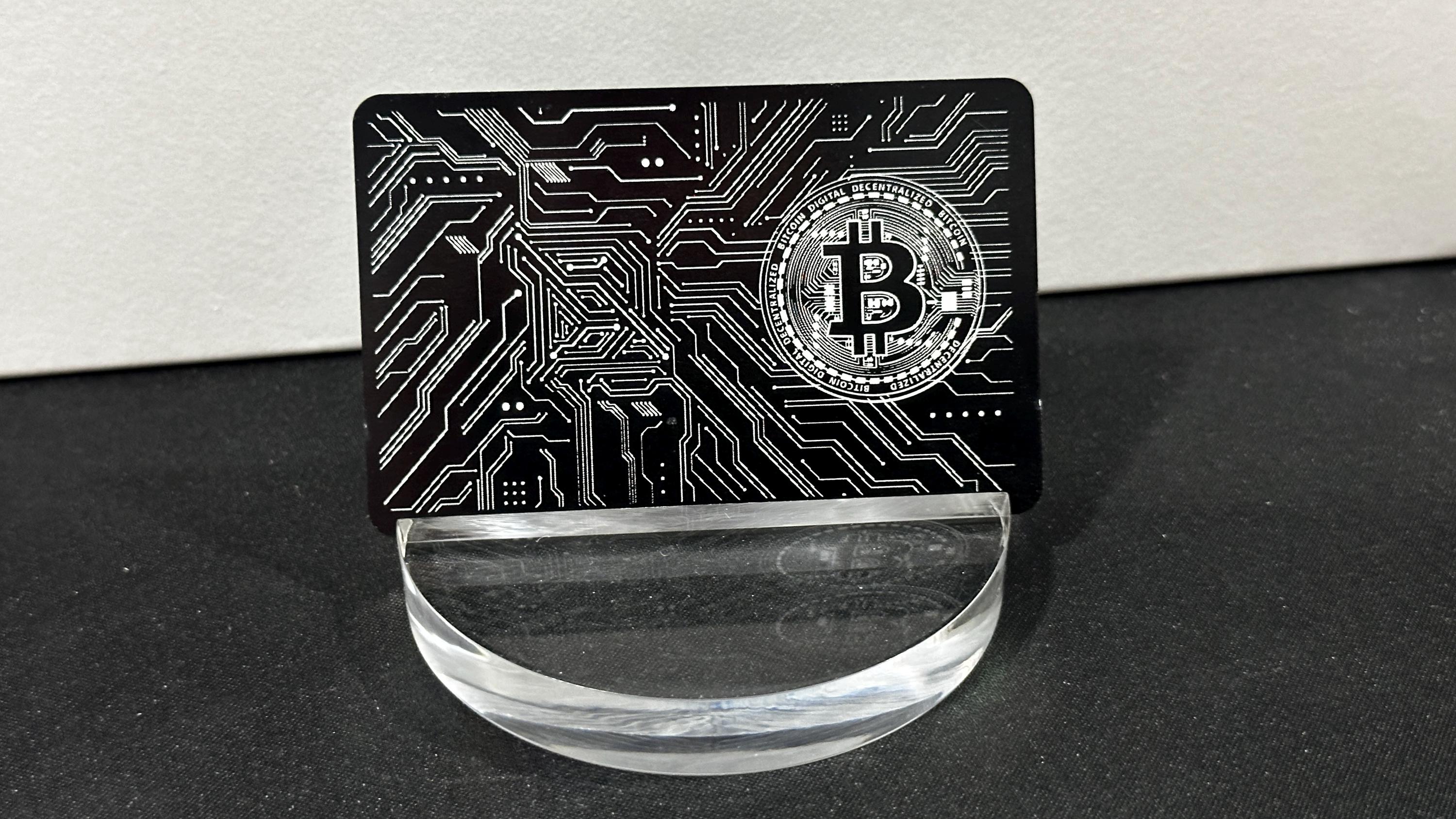 Custom Metal Bitcoin Credit Card, Laser Etched Debit Card, Heavy Weight and  Sophisticated Personalized Chip, Stainless Steel Midnight Gift - Etsy