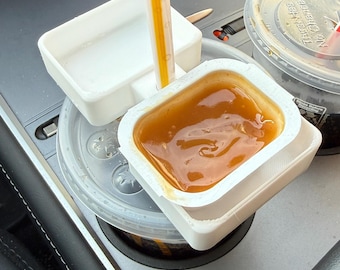 3D Printed Car Cup Holder Sauce Tray | Fast Food Dip Organizer