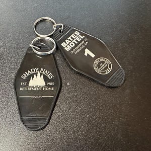 Retro Motel Key Custom Fob Logo/Design Tag Personalized Laser Engraved Plastic