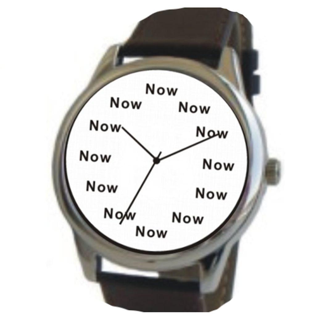 NOW is the Time on the Large Polished Chrome Watch With Black Etsy