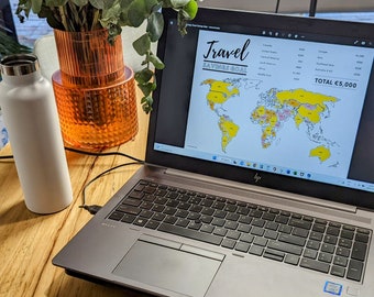 5,000 Euros Travel Savings Goal Tracker - World Map