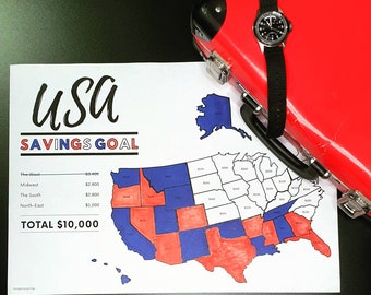 Savings Goal Tracker - USA 10,000 Dollars
