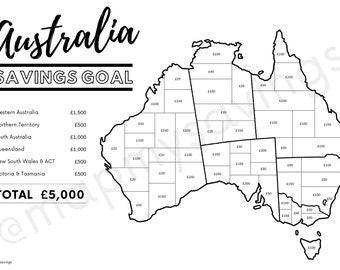 5,000 Pounds Savings Goal Tracker - Australia