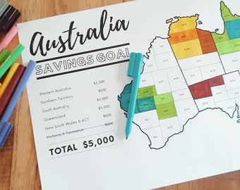 Australia 5,000 Dollars - Savings Goal Tracker