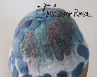 Kids colorful hand felted wool hat