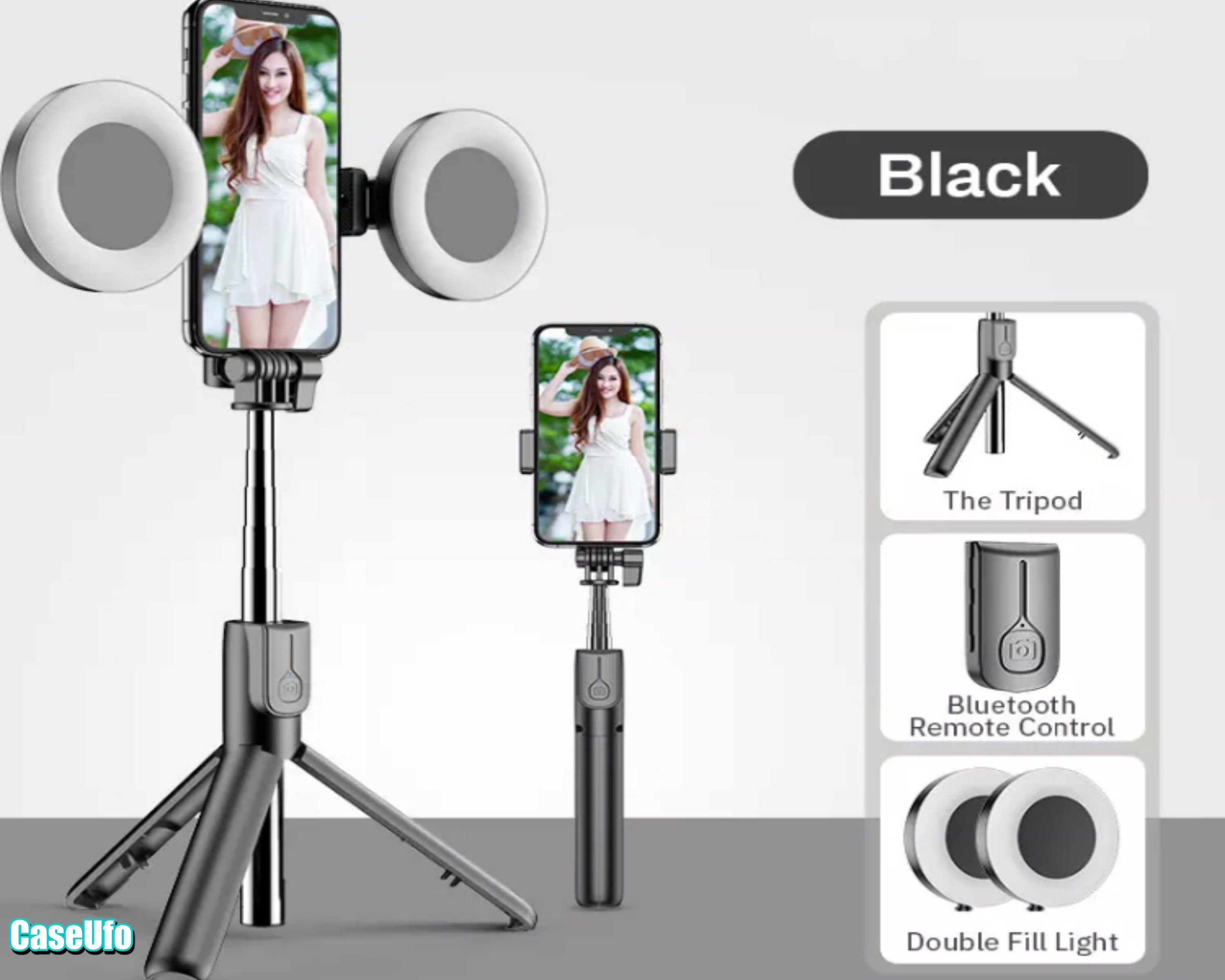 Bluetooth Selfie Stick LED Light Wireless Remote Control Etsy