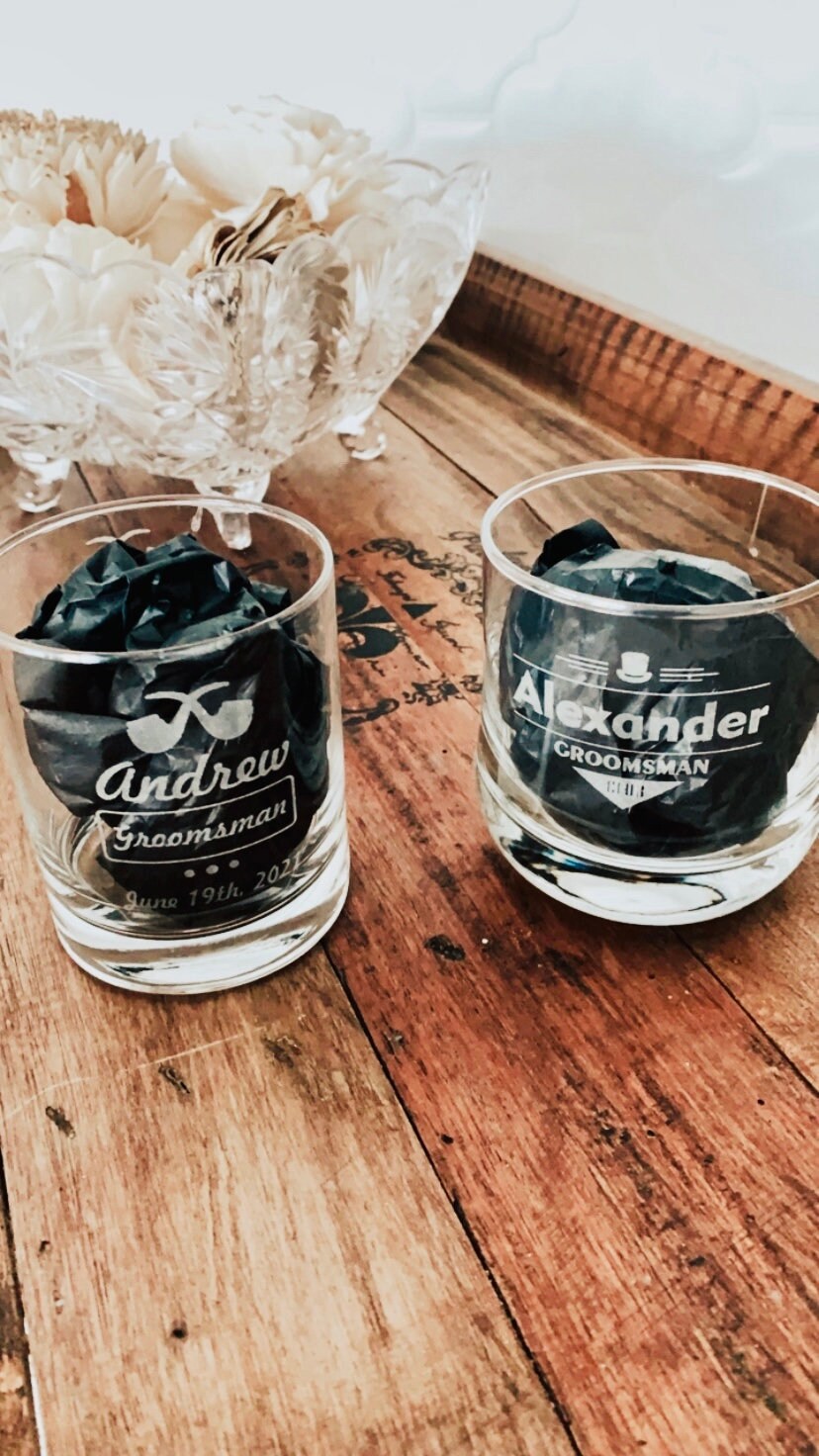 personalized whiskey glasses groomsmen