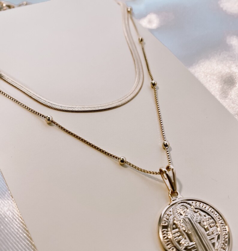 Herringbone Necklace Gold Snake Chain Layering Necklace Gold Etsy