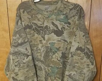 distressed camo sweatshirt