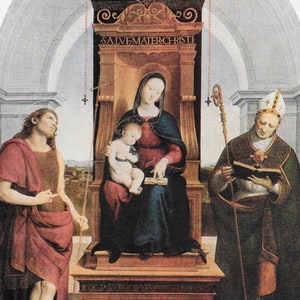 The Ansidei Madonna by Raphael Vintage Print 1939 Art Print 6.5 x 10.5&#39;&#39;