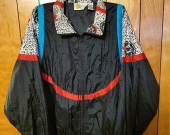 キャタピラー　CYRK CLOTHING COMPANY 　ブルゾン　アウター Vintage Windbreaker Jacket Womens LARGE Full Zip Black Wild