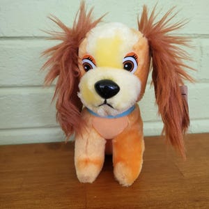 Vintage Disney Lady and the Tramp Plush Toy Stuffed Dog Figure Clean 1980s T1