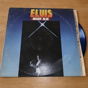 Elvis Presley Moody Blue LP 1977 RCA Victor AFL1-2428 Rock Blue Vinyl Record LP1