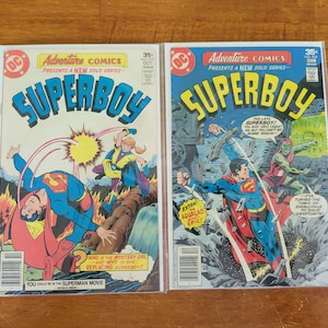 Adventure Comics SUPERBOY DC Lot 2 Books 453, 454 Newsstand 1977 Bronze Age W1