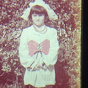 Halloween 1940&#39;s Photo VINTAGE Found 35mm Girl Dressed as Princess Original S1-7
