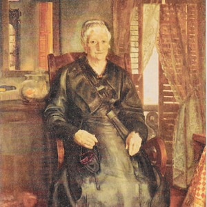 Portret van moeder door George Bellows Vintage print 1939 kunstafdruk 5,5 x 10&#39;&#39;