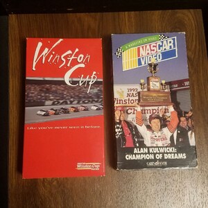 NASCAR Winston Cup VHS Movie LOT x2 Alan Kulwicki + 50th Ann Winston Cup Movies V1