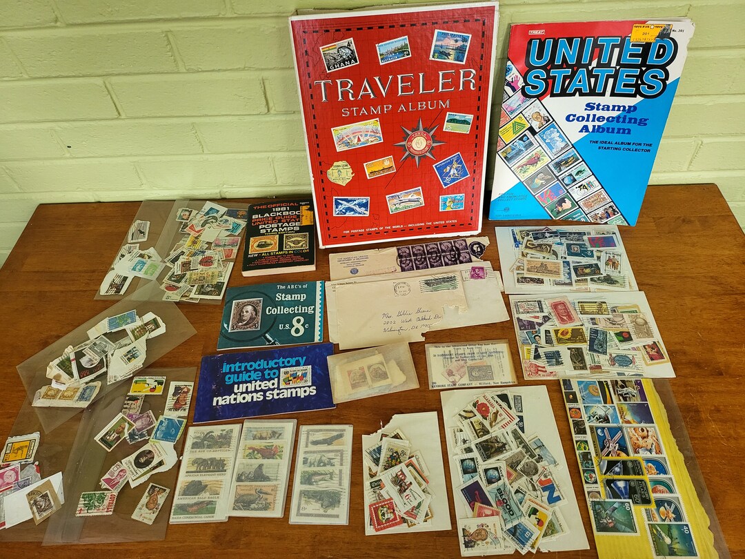 Vintage 1970s Treat Worldwide Stamp Collecting Album Stamps Huge Lot ...