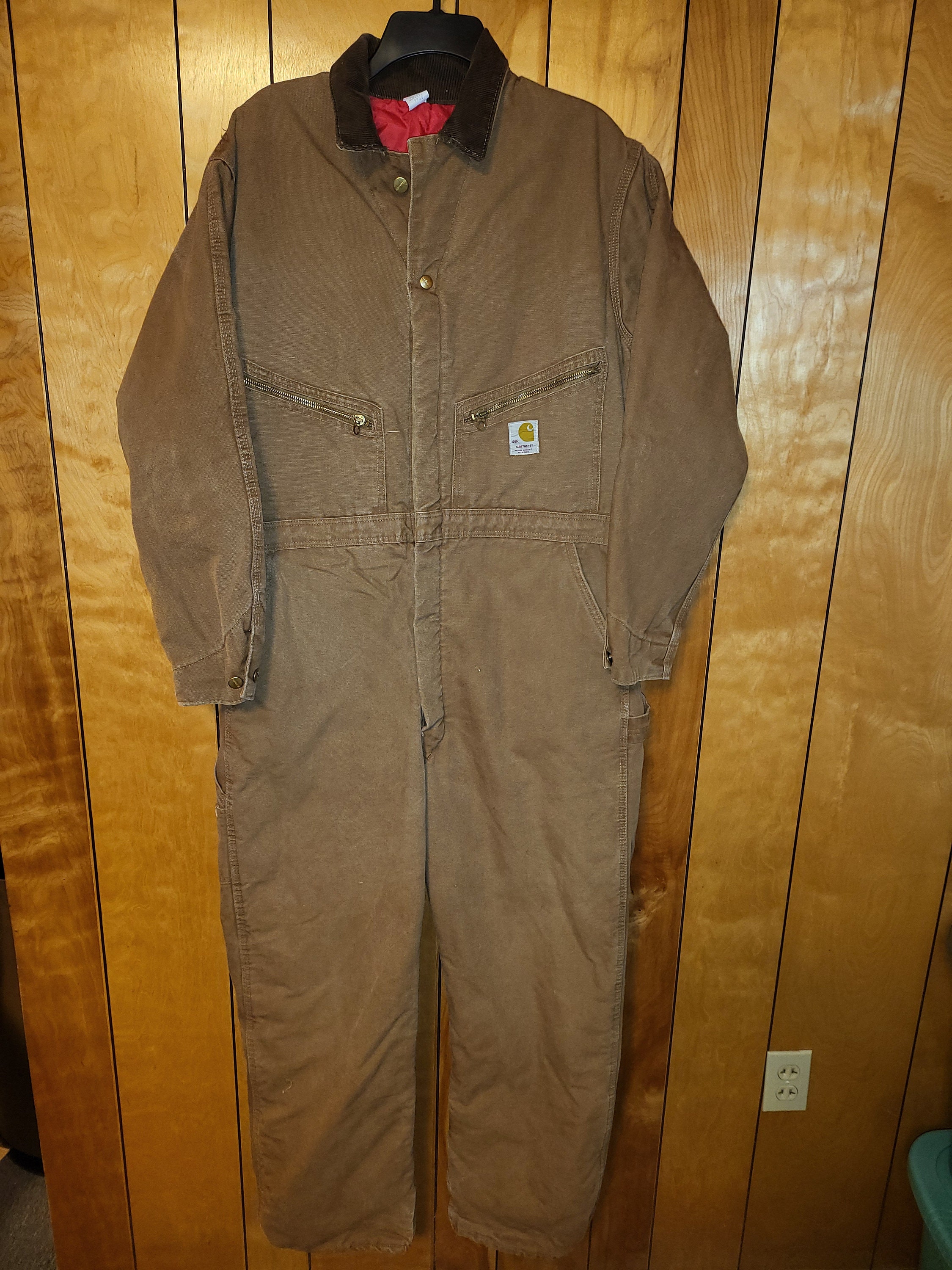 【USA-vintage】carhartt cover-all 80s 90s Vintage Carhartt Coveralls Size 44 Regular Canvas Lined Snow