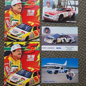 Vintage Terry Labonte Advertisement LOT Photo Cards 1980s - 1990s Nascar Promos P1