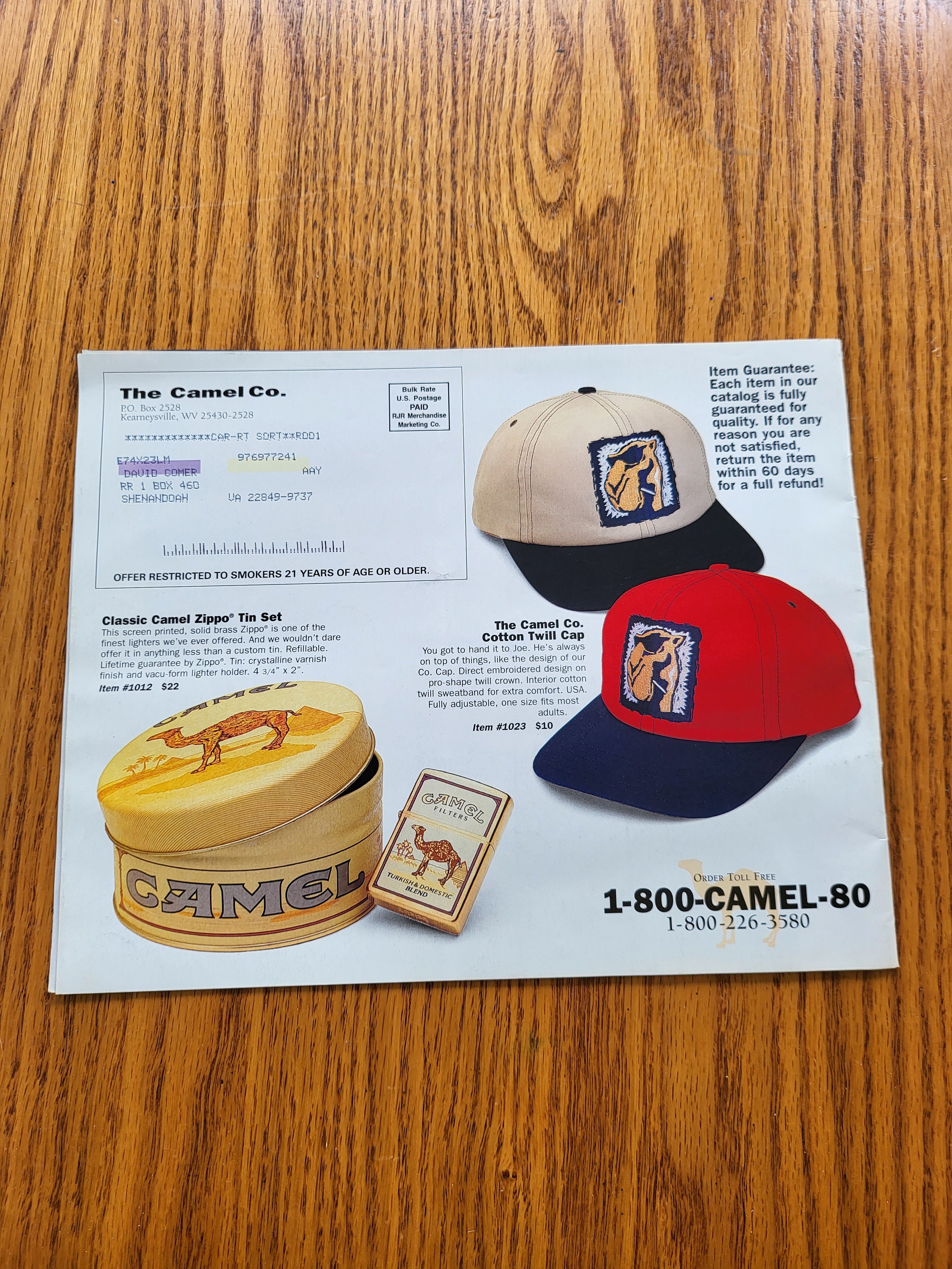 1995 Camel Catalog Spring 1995 Joe Camel Tobacco Merchandise