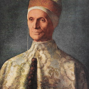 Portrait of the Doge Loredano by Giovanni Bellini Vintage Print 1939 7 x 10&#39;&#39;