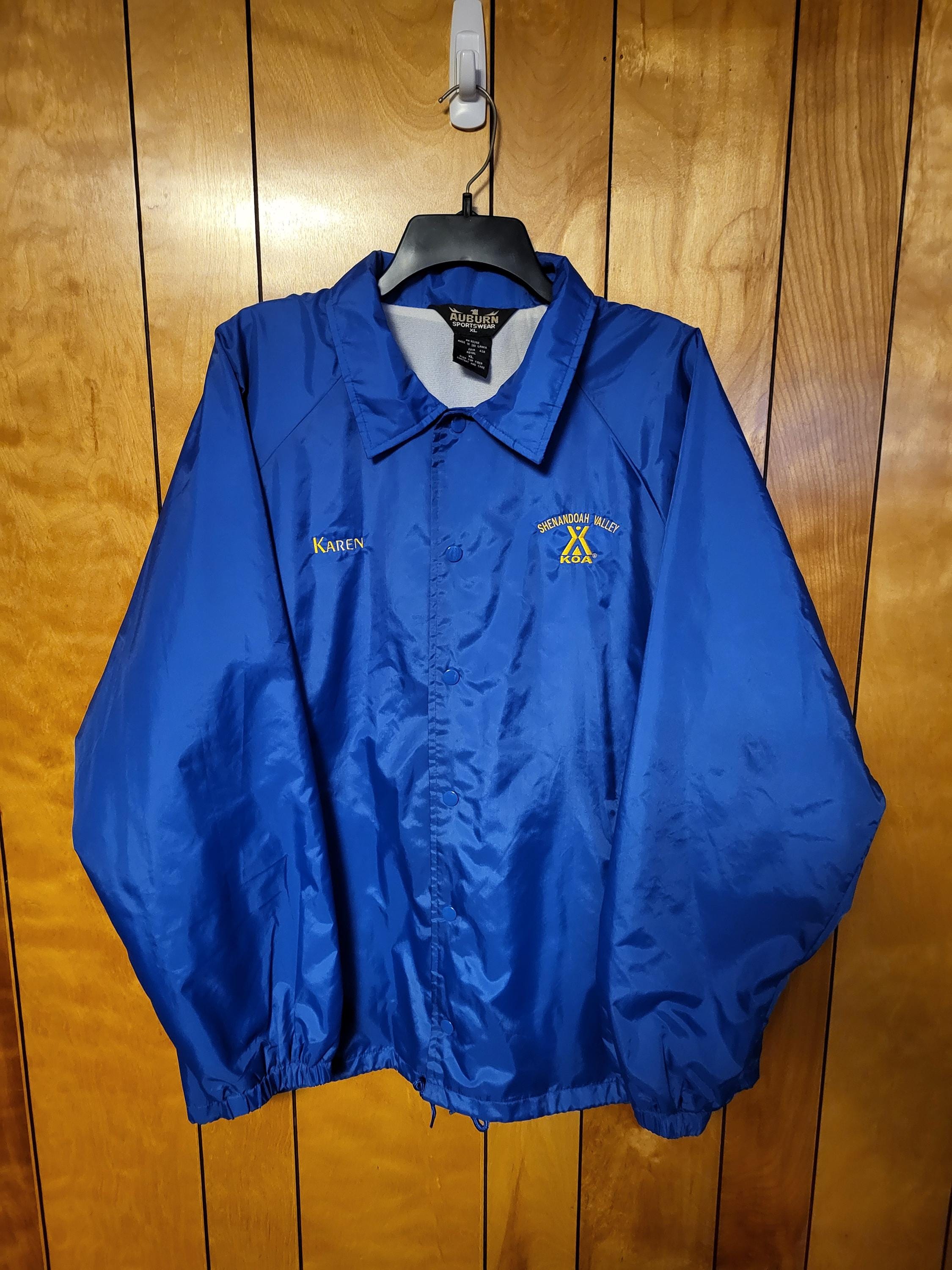 Vintage KOA Windbreaker Jacket XL Inner Lined Snap Button Auburn