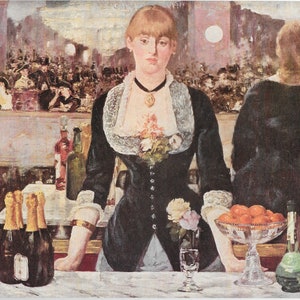 The Bar at the Folies-Bergeres by Manet Vintage Print 1939 Art Print 9.5 x 7&#39;&#39;