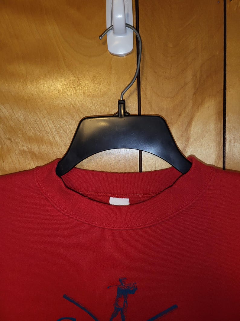 Vintage Golf Sweatshirt LARGE Crew Neck RED Made in USA Golf Apparel C1