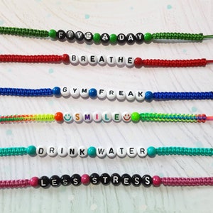 New Year's resolutions bracelet Daily Reminder bracelet braided jewelry
