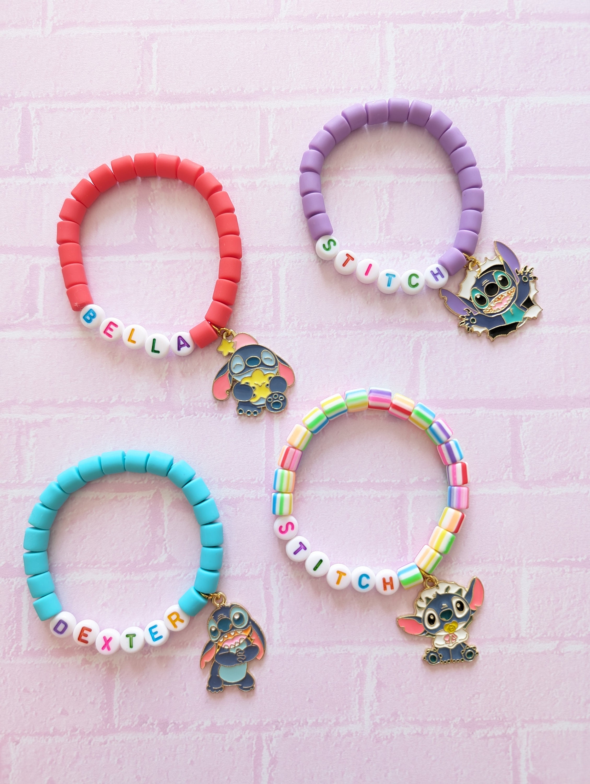 Bracciale Stitch per bambini con ciondolo, gioielli personalizzati