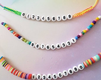 Phone number bracelet for kids Emergency number Lost child bracelet Child safety bracelet Colorful Bracelet for kids