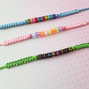 Diabetic bracelet Kids allergy bracelet Handmade Colorful alert bracelet