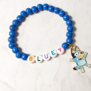 Bluey bracelet Kids charms bracelet blue dog character cartoon
