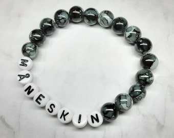 Maneskin handmade bracelet Måneskin charm bracelet Marble beads gift idea Danish spelling