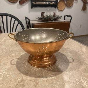 Vintage copper/metal/brass colander/strainer