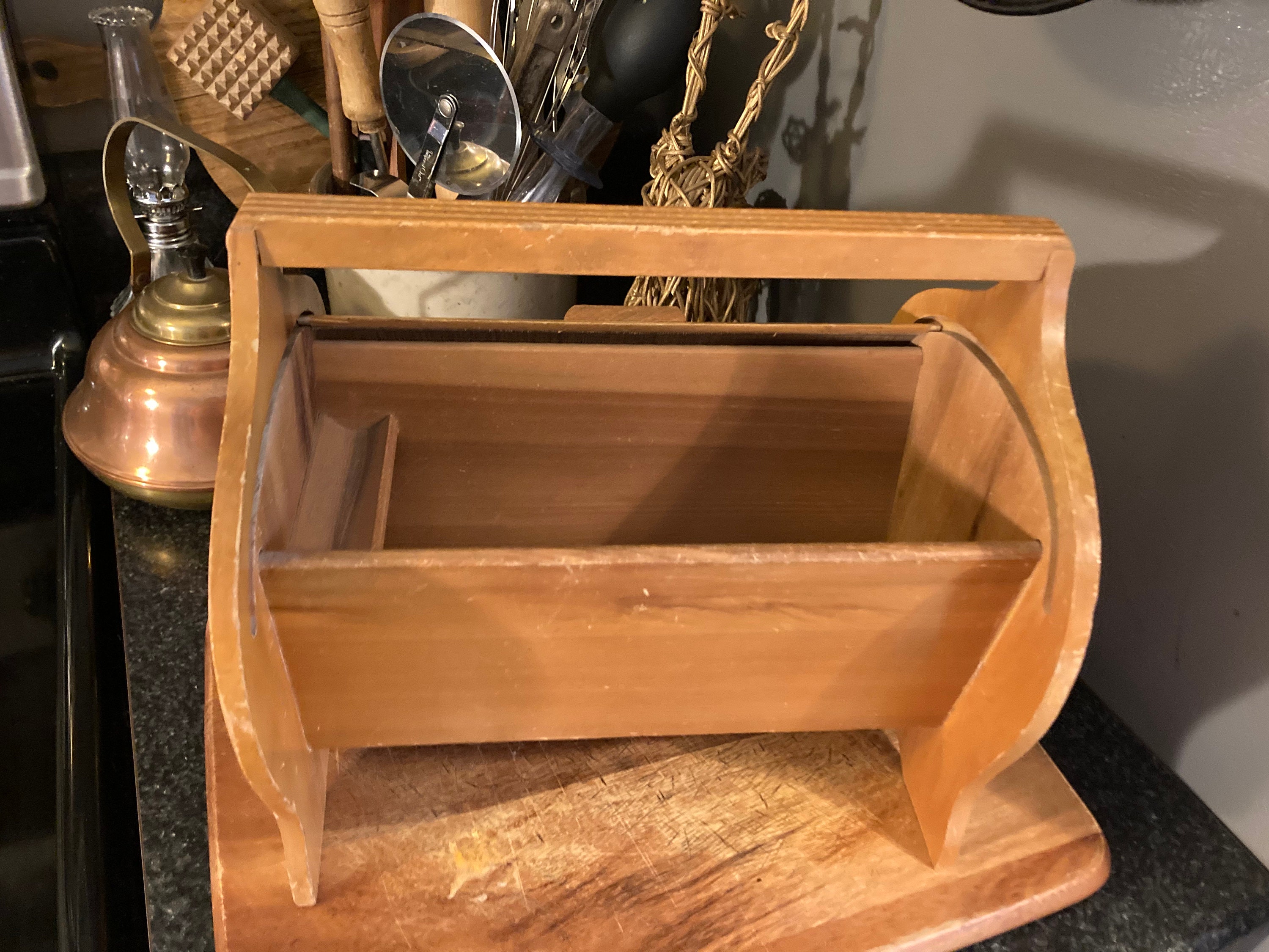 Vintage Homemade Wooden Sewing Box Stand/caddie Etsy