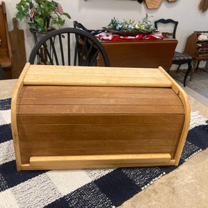 Vintage bamboo breadbox made in Thailand