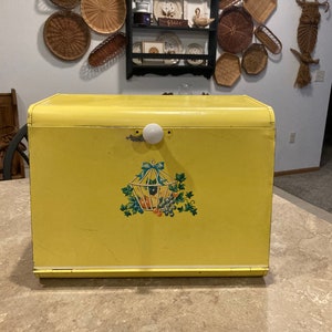 Vintage retro metal two shelf breadbox