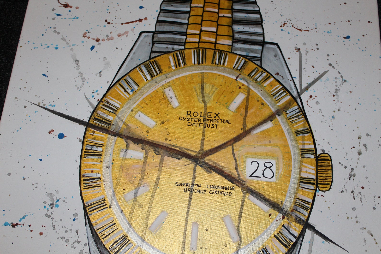 Rolex Watch Art Abstract Original Painting Canvas Acrylic - Etsy