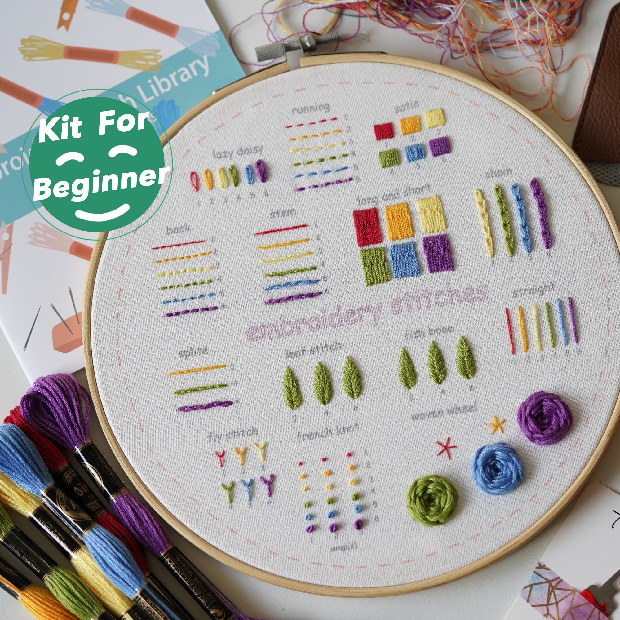 KARLSITEK Embroidery Starter kit with Patterns and Instructions