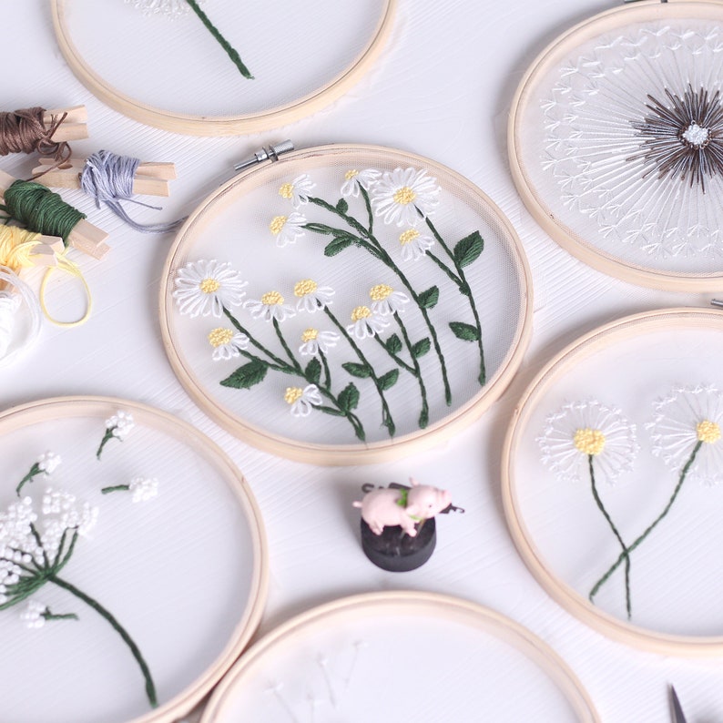 DIY Embroidery for Beginnerseuropean Mesh Embroidery Flowers Etsy