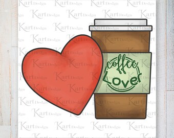 Coffee Lover PNG / Coffee Png / Coffee Clipart / Heart PNG / Sublimation Design / Coffee Art / Digital Design / Png / Coffee Lover Shirt