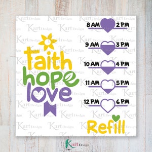 Faith Hope Love Water Bottle Tracker SVG, Water Tracker SVG, Christian Svg, Water Bottle Svg, Religious Svg, Svg Files, Cricut, Silhouette