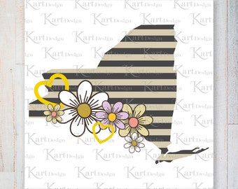 Nueva York Png / NYC Home PNG / New York Clipart / Love New York Png / New York State Png / Me encanta NY / Floral Png / Sublimation Design / Png