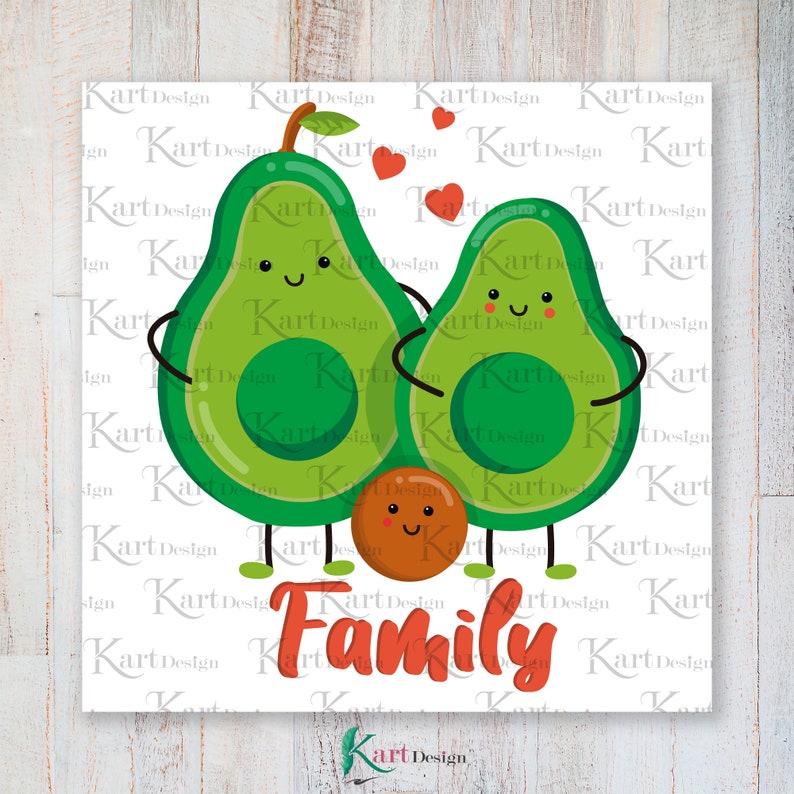 Avocado Family PNG Avocado PNG Valentine Clipart Avocado Clipart Love PNG Sublimation Design Digital Design Instant Download