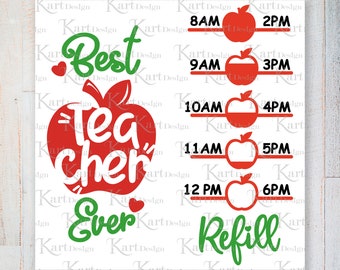 Best Teacher Water Bottle Tracker SVG, Water Tracker SVG, Teacher SVG, Water Bottle Svg, Best Teacher Svg, Svg Files For Cricut, Silhouette