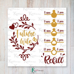 Rastreador de garrafa de água para futura esposa SVG / Rastreador de água SVG / Futura esposa SVG / Futura noiva Svg / Casamento Svg / Noiva Svg / Noivado Svg