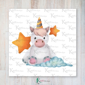 Einhorn PNG / Einhorn Clipart / Sterne PNG / Wolken PNG / Kind Einhorn Design / Sublimation Design / digitales Design / Instant Download / Png